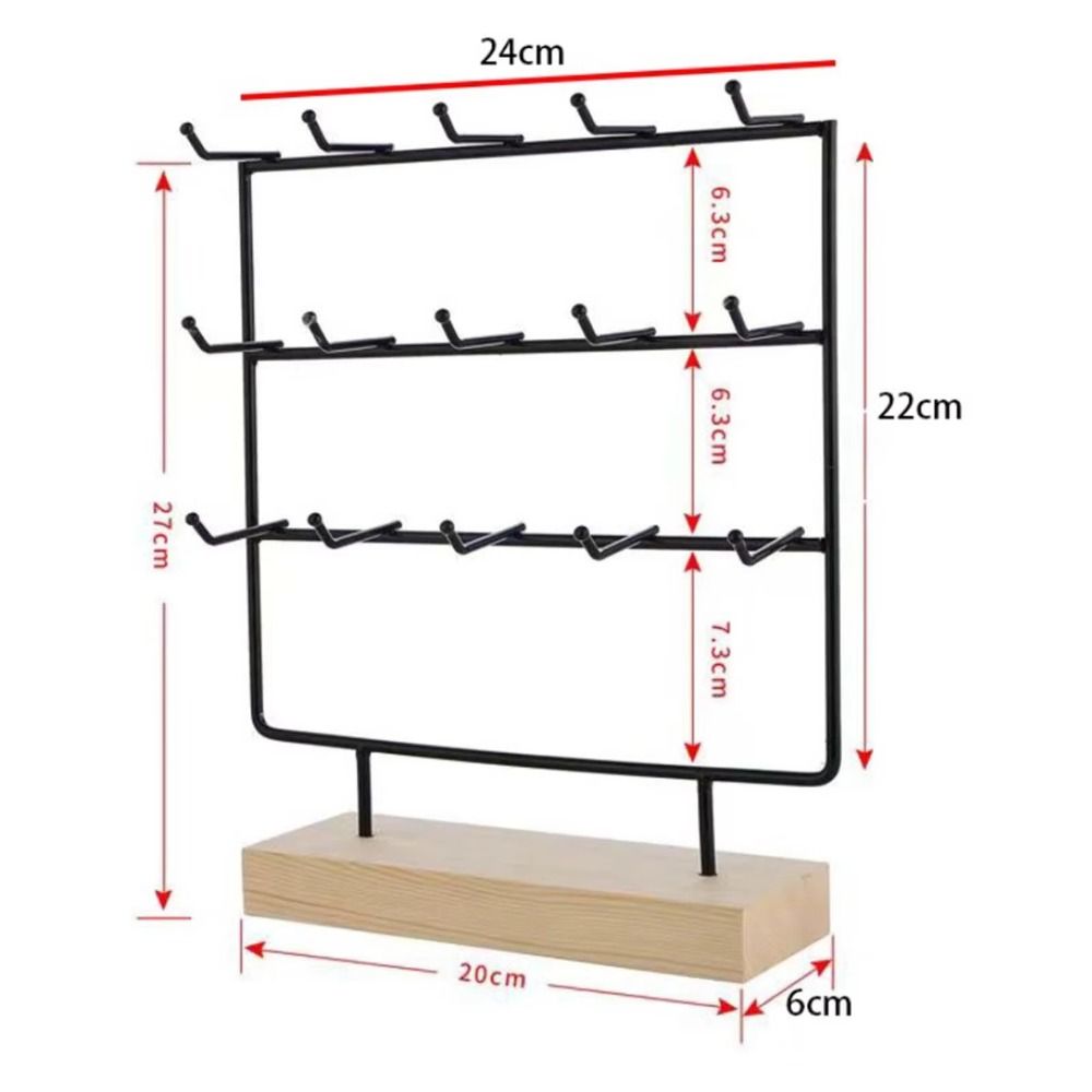 15 Hooks Earring Holder Stand 3 Tier Jewelry Holder Organizer Earring Display Rack Retail Display
