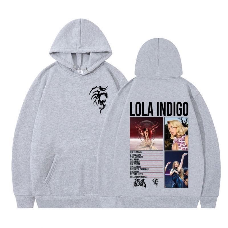 Lola Indigo Tour 2025 Vintage Hoodie Men Women Fashion Oversized Long-sleeved Tracksuit Thick Aesthetic Trendy Harajuku Pullover