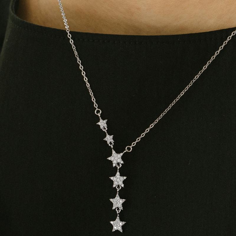 TORTOISE [Silver925] Trsat Rising Star Drop Necklace