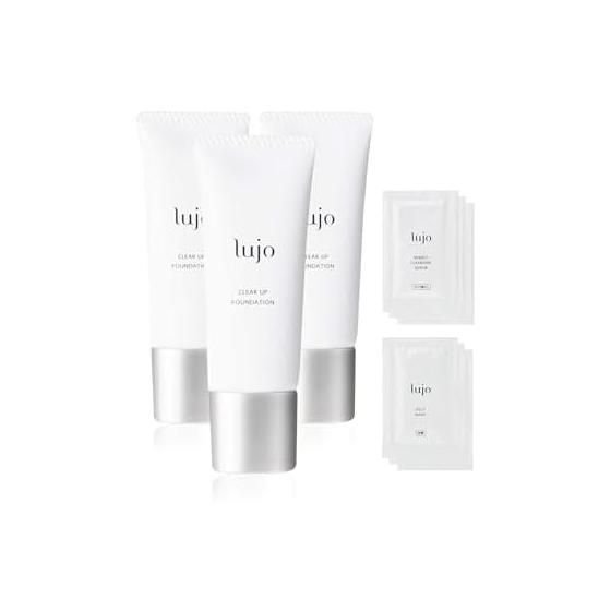 Liquid Foundation [Official] lujo Clear Up Liquid Foundation Beige Beauty Ingredients Natural (20g/1 month supply) Pouch Set (Face Wash + Makeup
