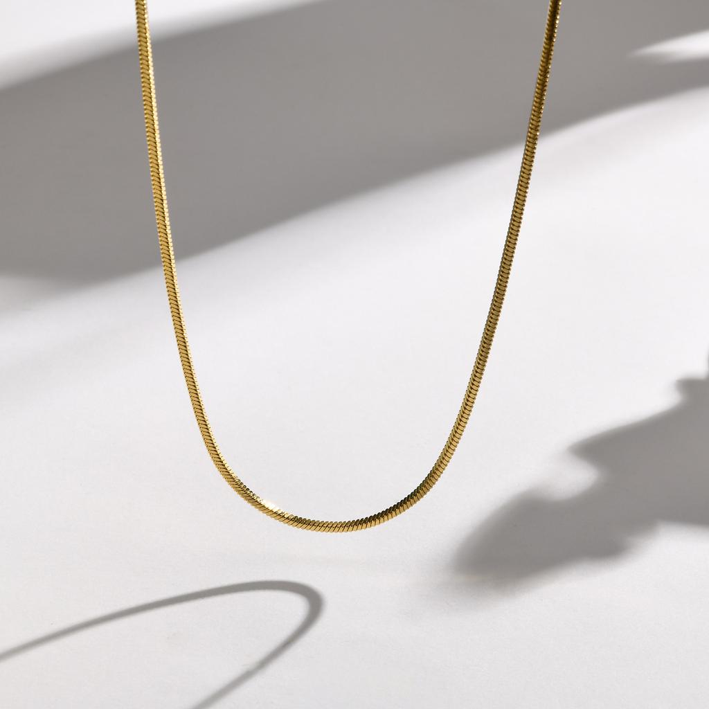 Stainless Steel Square Snake Bone Chain Thin Chain, Collarbone Necklace Lady, Gold Chain, Simple And Fashionable 131