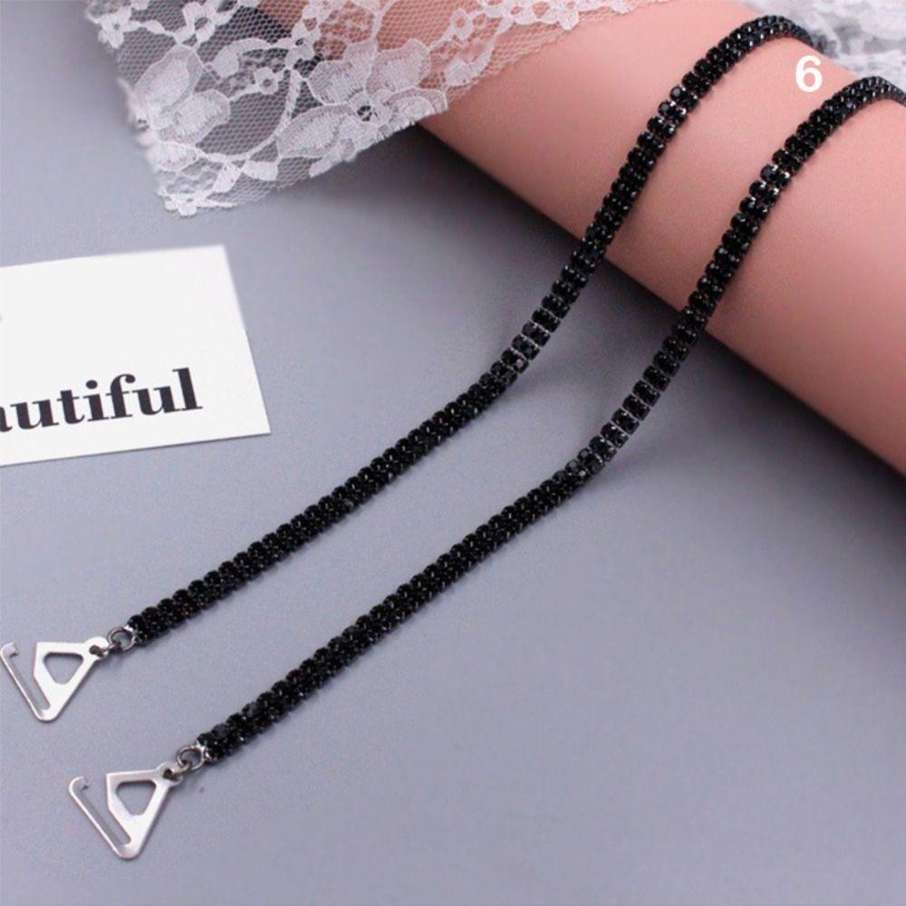 Fashion Metal Bras Straps Aniti-slip Pearl Shoulder Straps Adjustable Rhinestone Underwear Strap