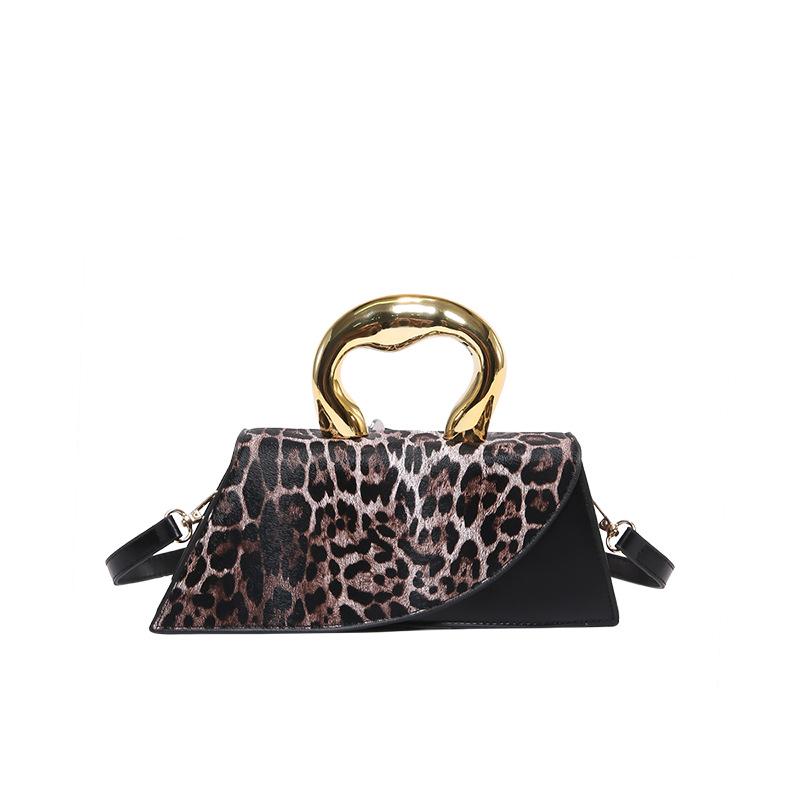 Autumn leopard print bag women's 2025 new Korean version of fashion plaid texture foreign style versatile portable messenger small square bag