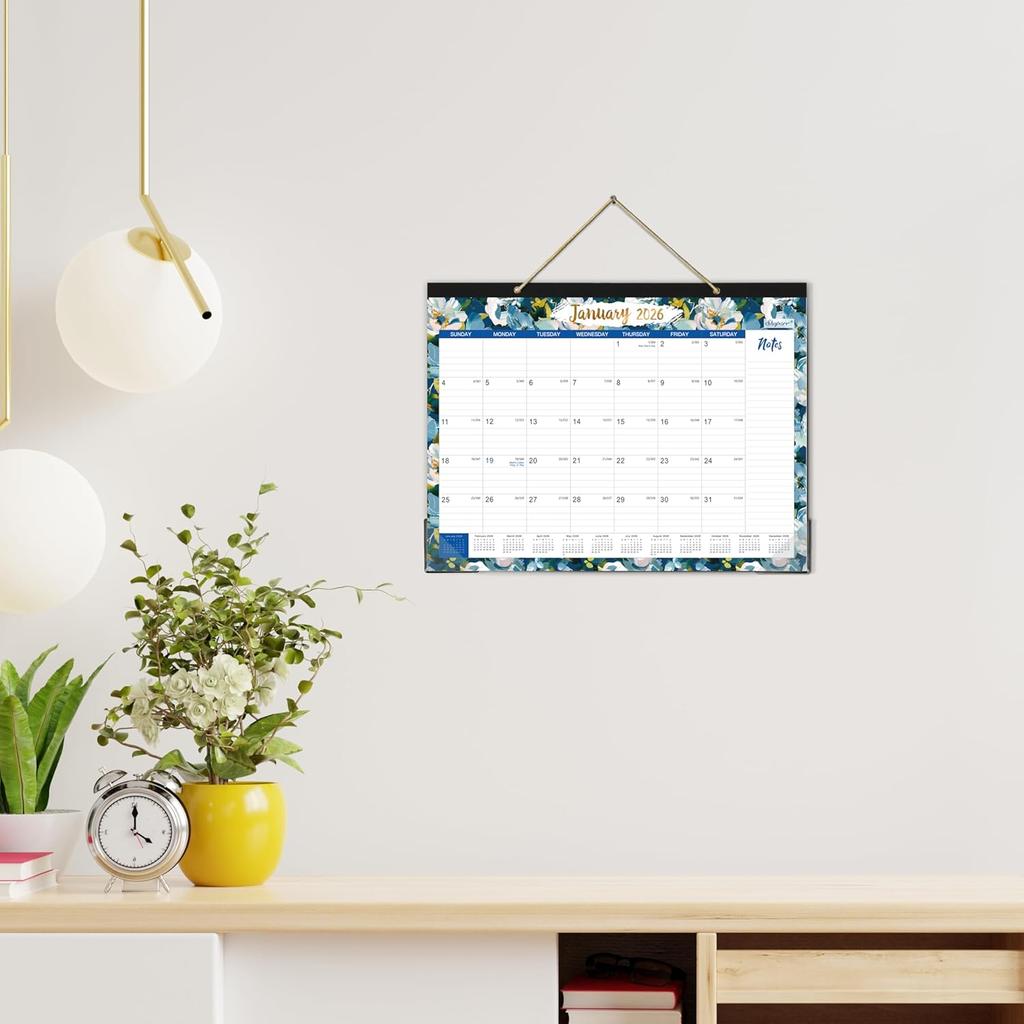2026 Desk Calendar - JAN 2026 - DEC 2026, 2026 Calendar, Large Desk Calendar with Corner Protectors, 18-Month Calendar with Reference Calendars, for