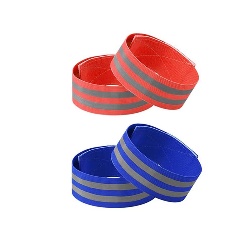 High Reflective Bands Elastic Armband Wristband Ankle Straps 2/4Pcs Safety Reflector Tape Motorcycle Clothing For Night Biking