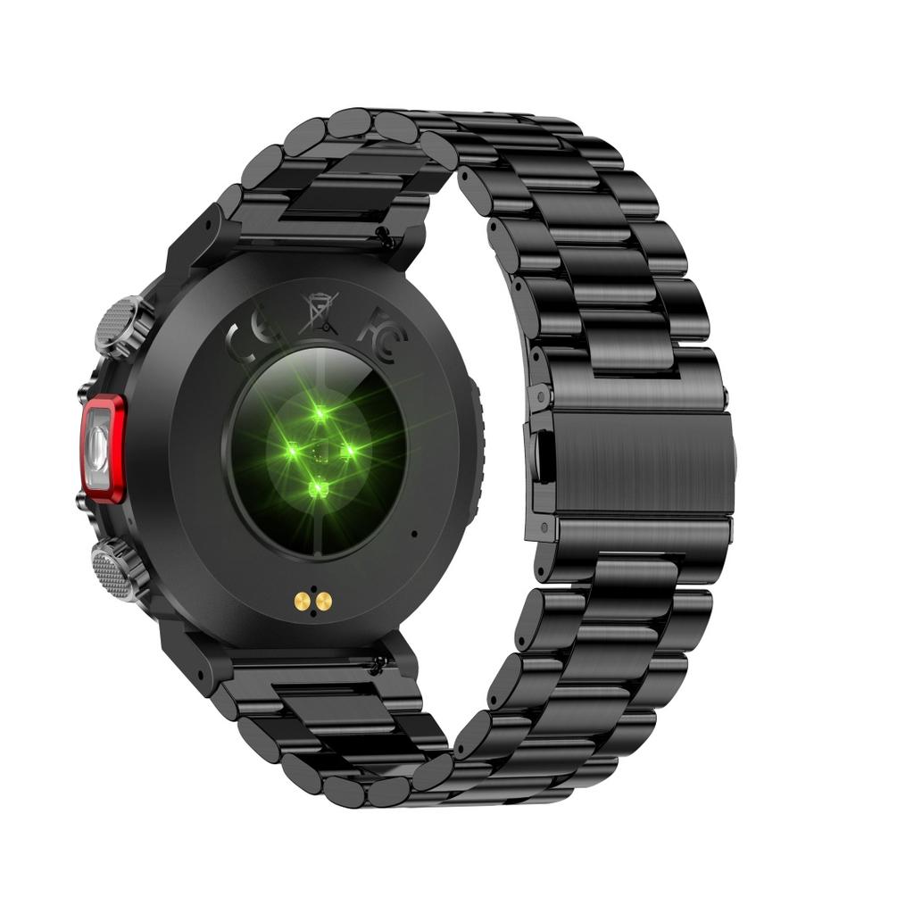 Rainbuvvy HT32 Bluetooth Smartwatch 1,43 Zoll IPS 360x360 Voll-Touchscreen BLE5.0 IP68 Wasserdicht Mehrere Farben Taschenlampe Android Smartwatch