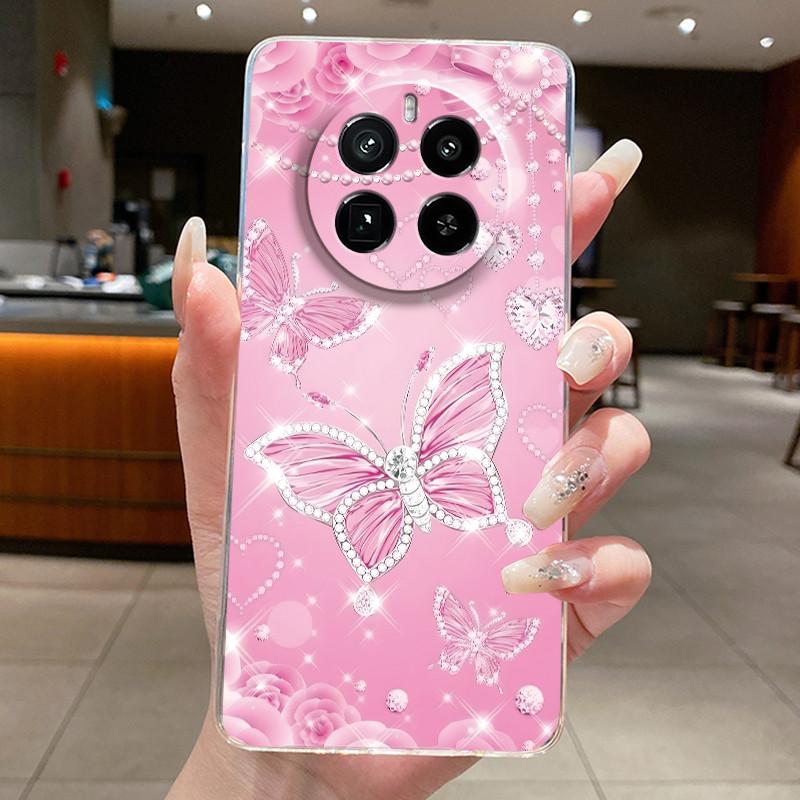 Case For Realme GT 5 Pro Casing Luxury Butterfly Flower Clear Soft TPU Silicone Back Cover For Realme GT5 Pro GT5Pro Phone Cases