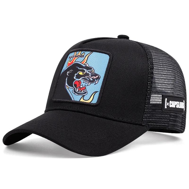 Cappellino da Baseball Ricamato con Animali dei Cartoni Animati per Primavera Estate Uomo Donna Street Traspirante Rete Ombra Cappello Unisex Hip Hop Papà Cappello a Rete