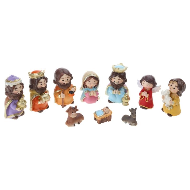 

Рождественский набор для украшения яслей Миниатюрная смоляная статуэтка Иисуса Орнамент X3UC Without base