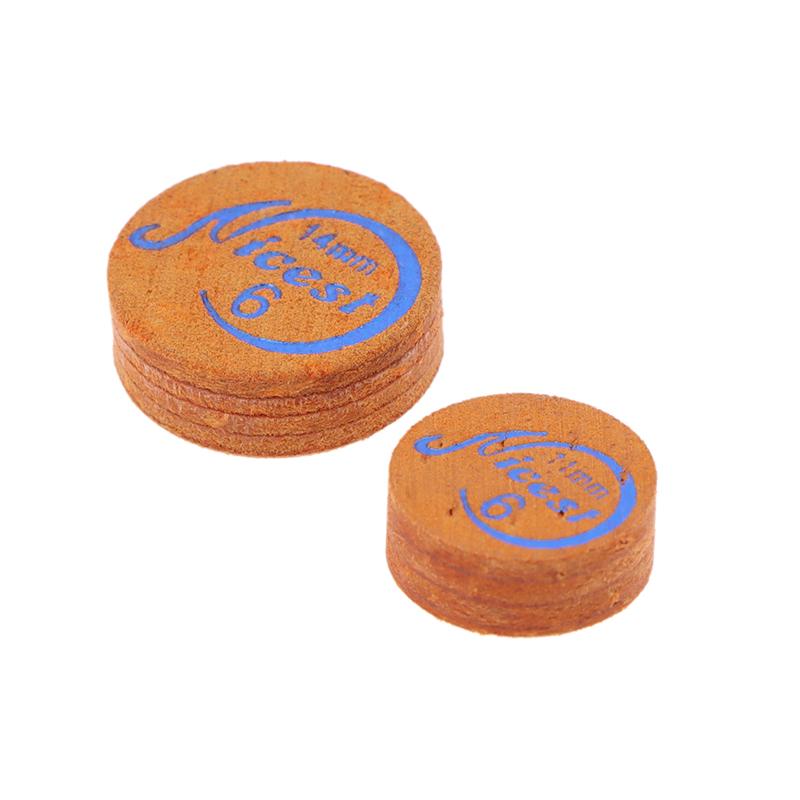 1Pc Black Blue Brown Color 11/14Mm 6 Layers Real Leather Carom Billiard Pool Cue Tips Soft Medium Hard Billiard Accessories