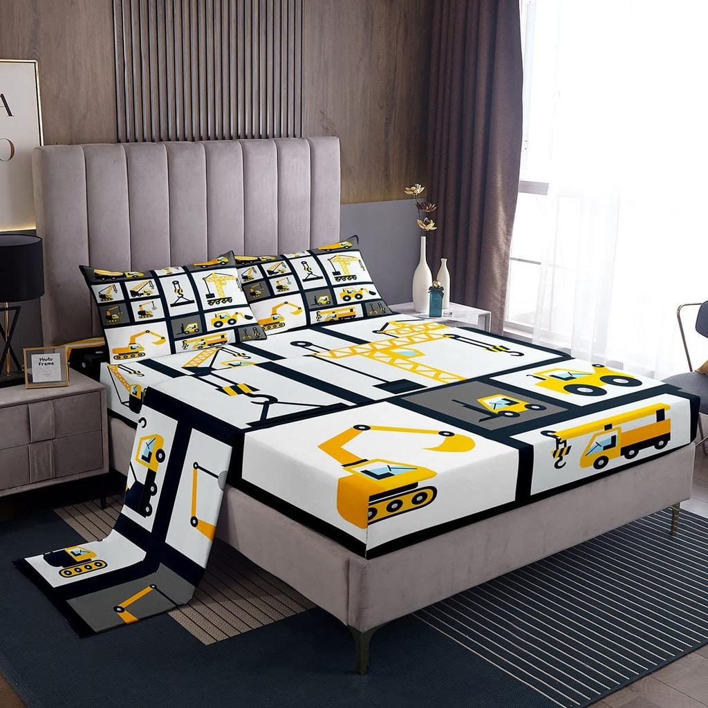 Ocean Submarine Creature Pattern Mattress Four-Piece Bedding Set Bedroom Dormitory Bedding Decoration
