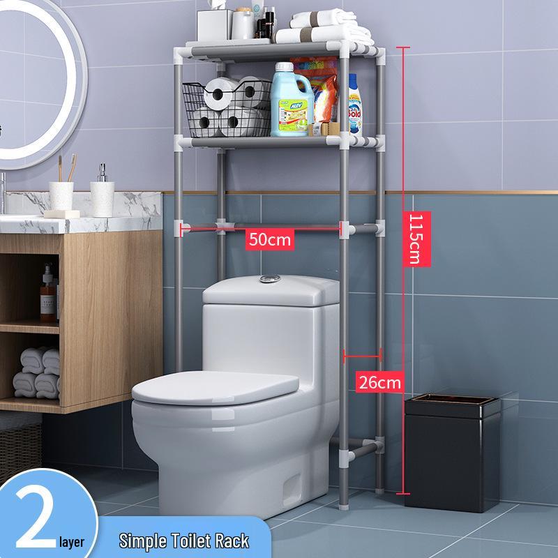 Punch-Free Multi-Layer Bathroom Storage Rack for Washing Machine and Toilet