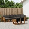 Outdoor Sofa Set with Cushions 8 pcs Natural and Black