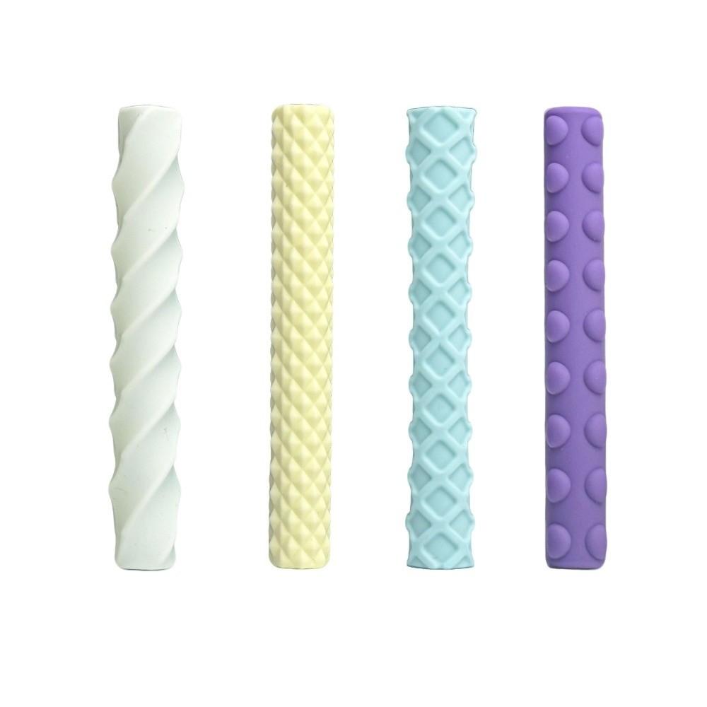 4 pcs Textured Handwriting Pen Cover Silicone Pencil Sleeves Relax Pencil Grips Handwriting