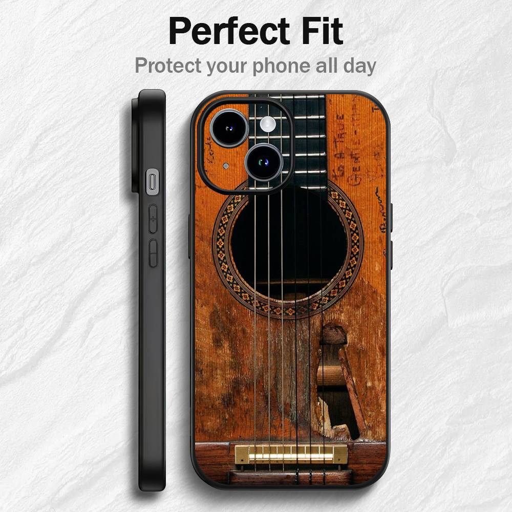 Klasyczna Muzyka Gitara Etui na Telefon Dla iPhone 17 16 15 14 13 12 PRO MAX PLUS Mini TPU Miękkie Przyjazne dla Skóry etui