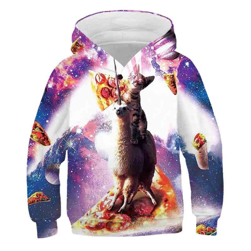 Boys Girls Cute Cat 3D Print Hoodie Children Hooded Pullover Sweatshirt Fashion Child Hoodies Kids Casual Tops Clothing
