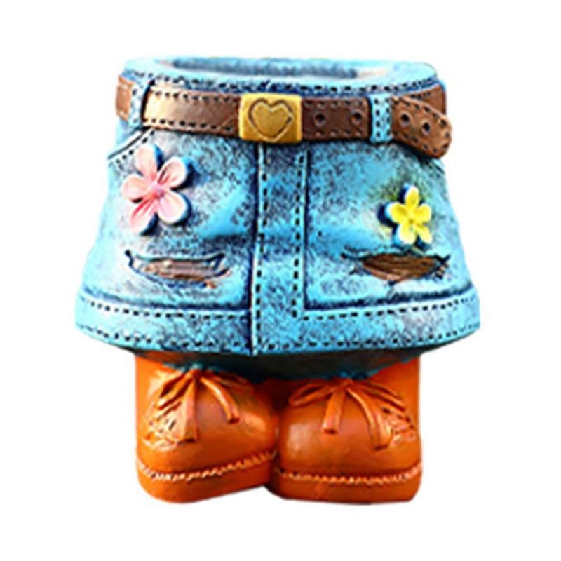 Denim Pants Flower Pot Resin Planter Pot Plant Containers Plant Holder Decor Home Ornament