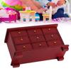 1/12 Mini Schrank Holzmodell Möbel Schlafzimmer Schubladenschrank Spielzeug für Puppenhaus Rot
