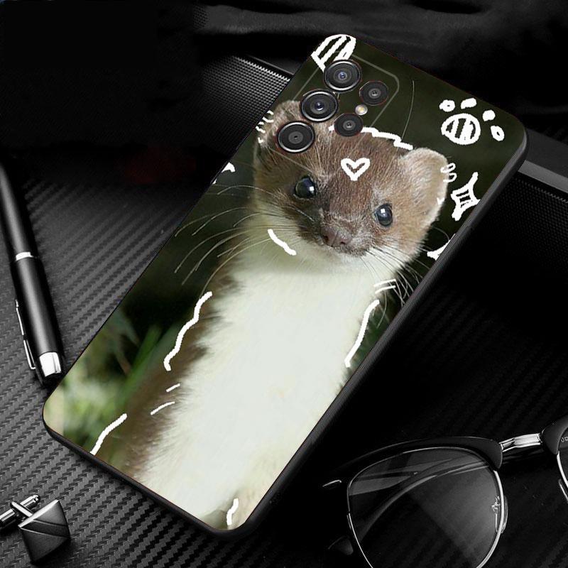 Phone Case For Samsung Galaxy S26 S25 S24 S23 S22 Ultra S23 S22 S25 Plus S24FE S23FE S26Edge Cute animal Stoat