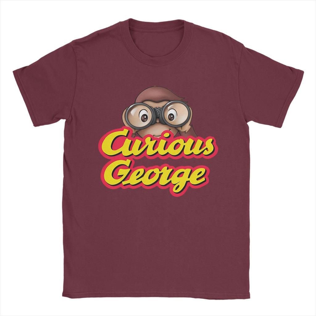 Męskie Damskie Urocze Małpka George Koszulki Bawełniane Topy Nowość Krótki Rękaw Okrągły Dekolt T-shirty 4XL 5XL Koszulka