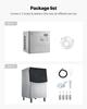 Commercial Ice Maker Machine, 204KG/24H Ice-Making Machine with 113KG Stainless Steel Storage Bin, Auto Self-Cleaning Ice Maker with Touchscreen for