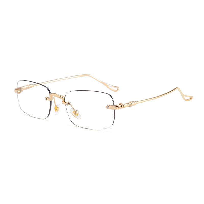 

Rimless Metal Square Glasses Women Men Simple Exquisite Luxury Eyewear Commute Business Female Male Blue Light Blocking Glasses