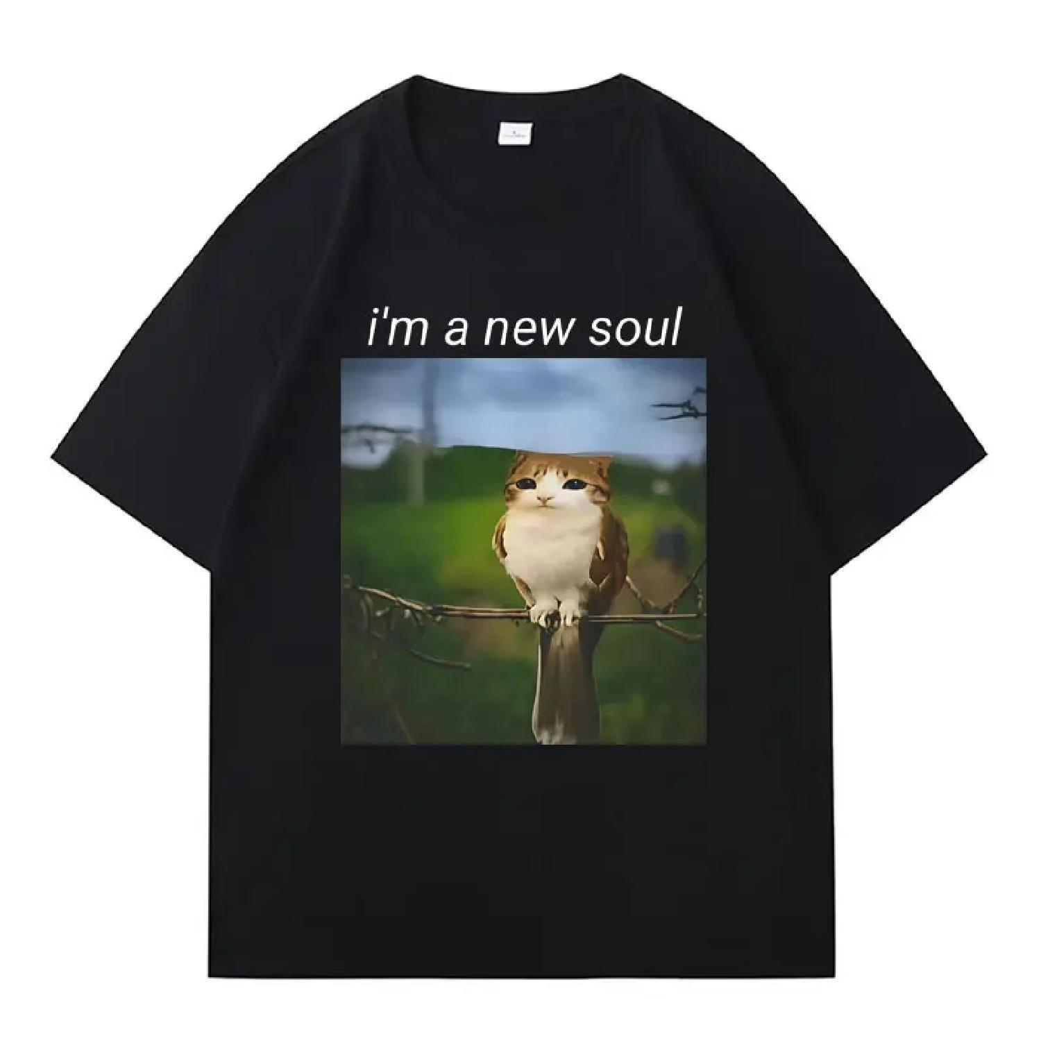

Funny Meme Cat Owl Meme Brainrot Aesthetic Casual Crewneck Oversized T-Shirt Graphic Novelty Saying Short Sleeve Tees Streetwear XXXXXL чорний