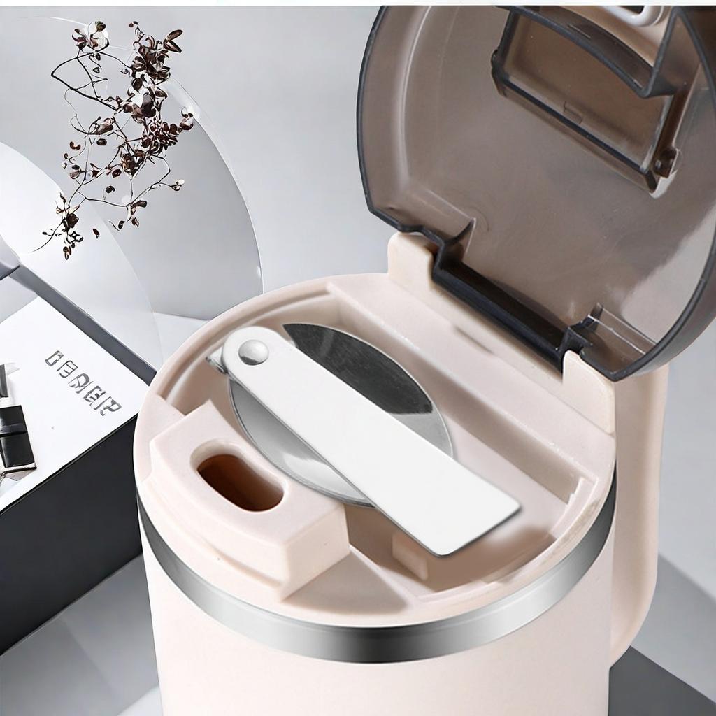 WORTHBUY Double-Wall Thermal Insulated Coffee Mug 304 Stainless Steel Water Cup With Spoon&Tea Strainer Leak-proof Drinking Cup