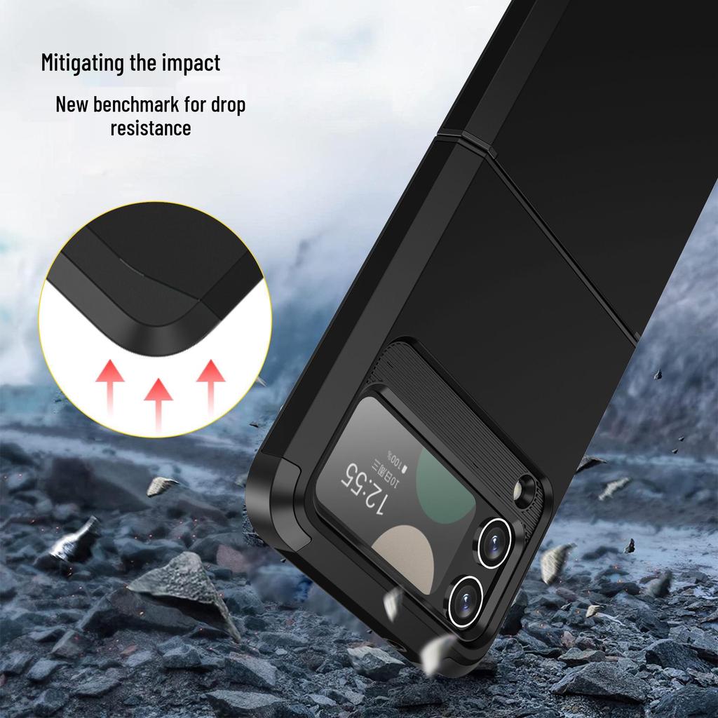 Samsung Z Flip 6/5 One-Piece Color-Block Armor Case - Fashionable Folding Protection