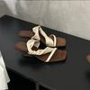 Retro Slope Heel Sandals High Heel Cool Slippers Design Open Toe New Summer Square Head Niche