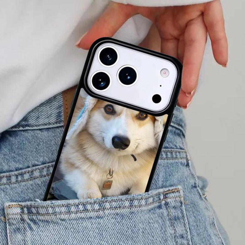 Corgi Dog and Bubble Tea Phone Case for iPhone 16e 15 14 13 12 17 Pro Max Plus Air 17pro Cover Coque