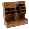 Wooden Desk Organizer Multi Functional DIY Pen Holder Box Desktop Stationary Easy Assembly Home