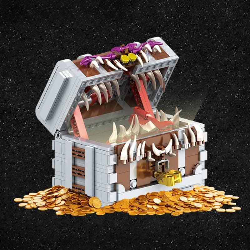 Themed Halloween Gift Toy Monster Treasure Chest Beautifully Designed Puzzle Blocks Present For Kids And Collect