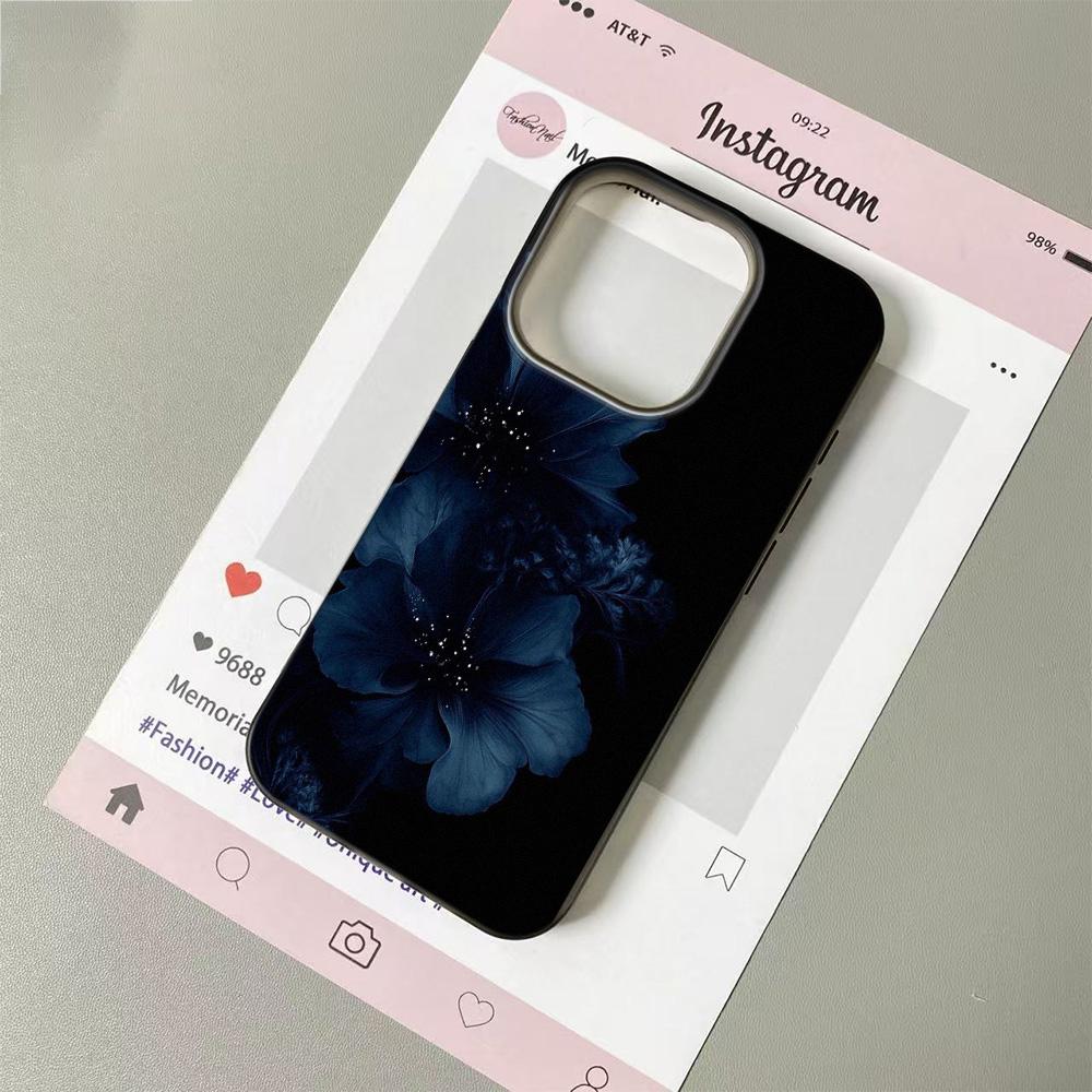 Dark Lily Flower Pattern Phone Case For IPhone 11 13 15 Pro 14 16 Plus 12 Pro Max 17Air Case Silicone Soft Clear Cover Shell