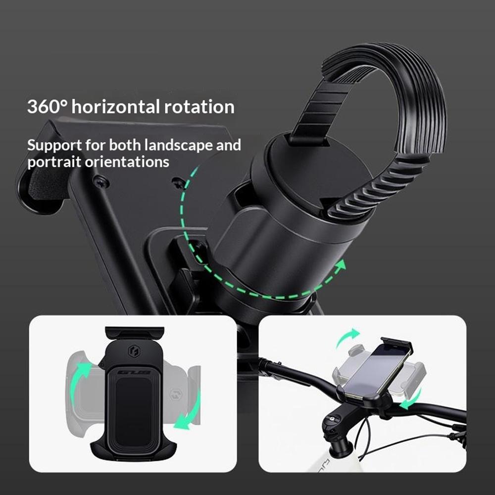 GUB P18 Rotatable Phone Mount for Bicycle / E-Bike / Scooter Shock Absorbing Quick Release Cellphone Bracket