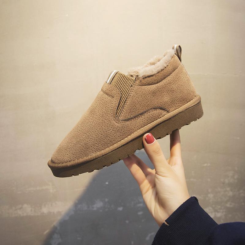 Independent station wishes foreign trade large size winter velvet thickened warm outer wear non-slip one pedal snow boots women