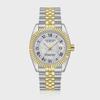 Herren Automatische Mechanische Uhr Weiß Perlmutt Zifferblatt Diamant Römische Ziffern Kalender Datum Edelstahl Armbanduhr