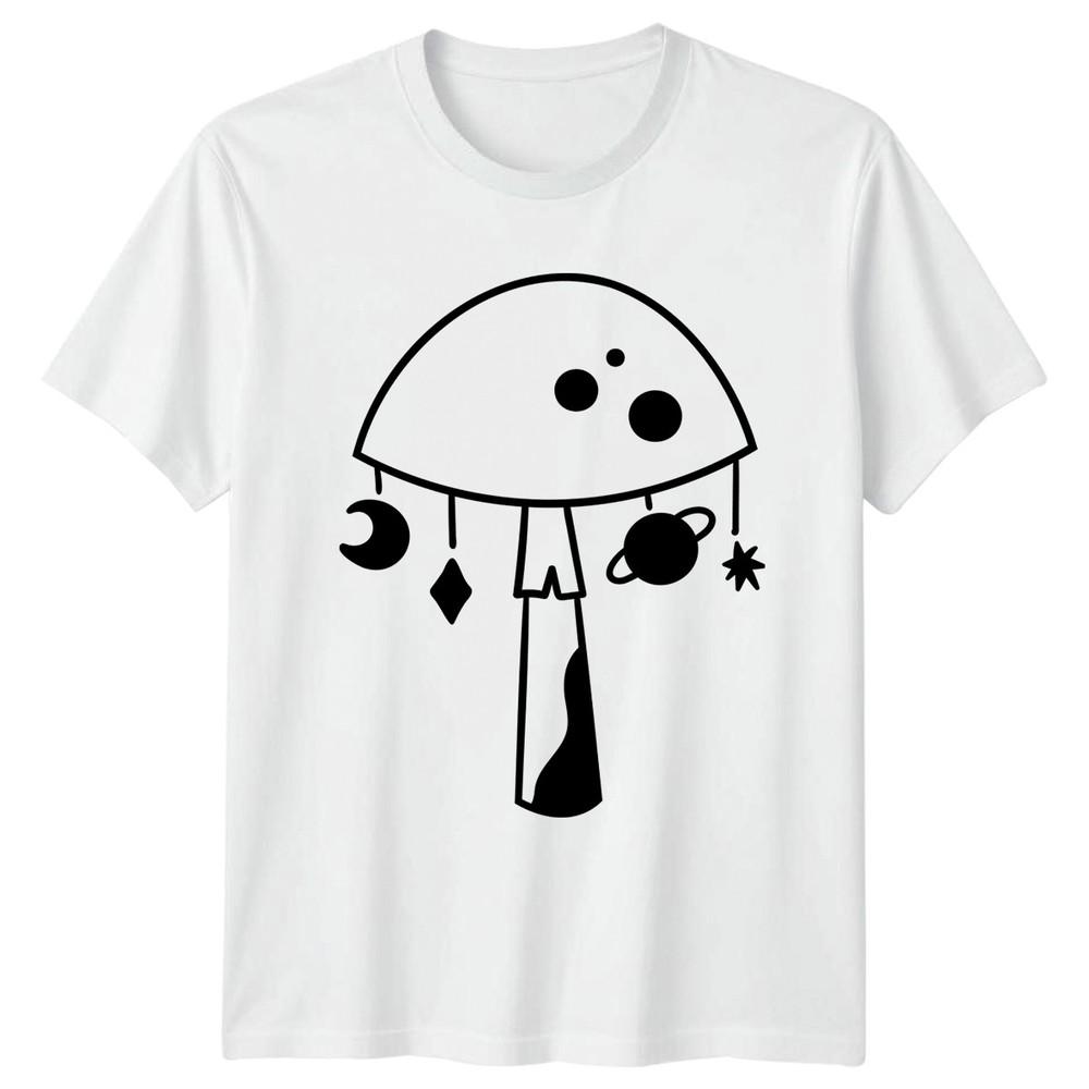 Magical Mushroom With Planets Moon TShirt Celestial Fungi Gift For Him And Her S