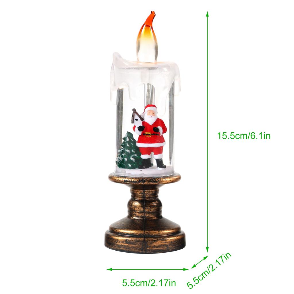 LED Flameless Candle Glitter Lamp Battery Operated Lighted Flameless Candle Candle Shaped Snow Lantern Xmas Decorations