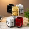 Tea Holder Organizer 2-Tier Rotating 6-Compartment Countertop Storage Creamer Sugar Teabag Basket Container for Home Office