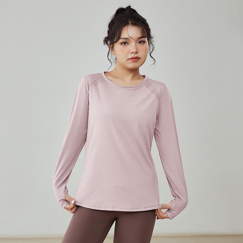 Women's Long-Sleeve Breathable Yoga & Running T-Shirt - Spring/Autumn Fitness Top