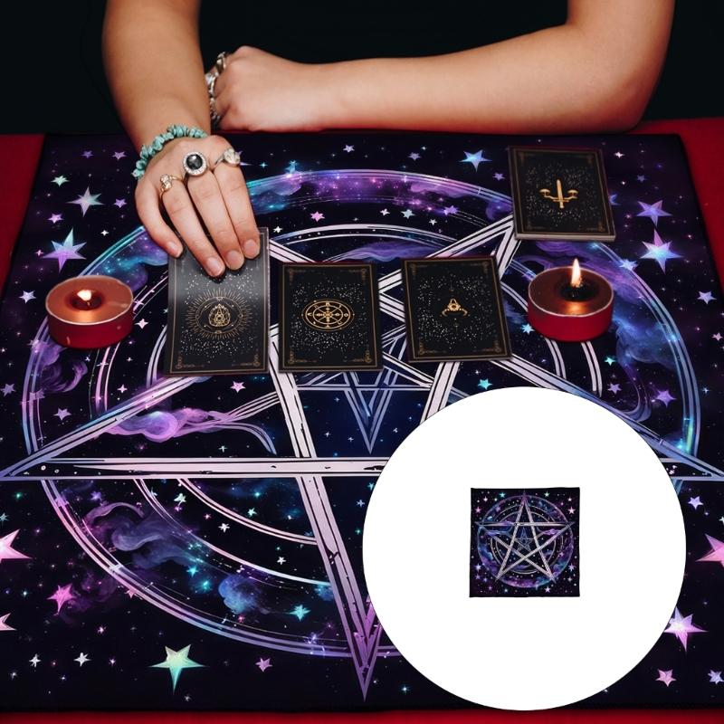 Star Circle Pattern Astrology Tablecloth Tarots Divinations Tablecloth Altars Cloth Divinations Board Game Accessory