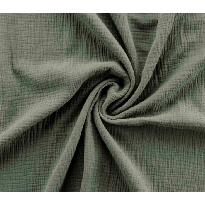 Housse de couette - Kaki - 140 x 200 cm - 1 Taie d'oreiller - Coton Oeko-Tex® - Lavable en machine