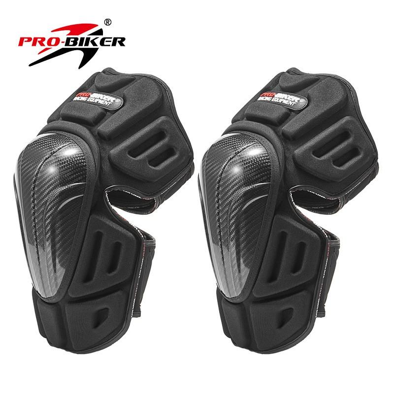 Carbon Fiber Motorcycle Knee Pads Racing Off-Road Riding Adult Cycling Protective Gear Safety Equipment Black, One Size