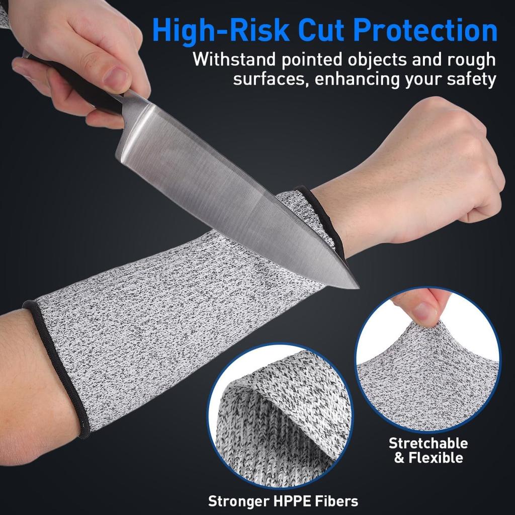 2 Pairs Arm Protectors, Protection Sleeves Forearm Covers Industrial Forearm Protectors Thin Skin and Bruising Cut Resistant Sleeve Level for