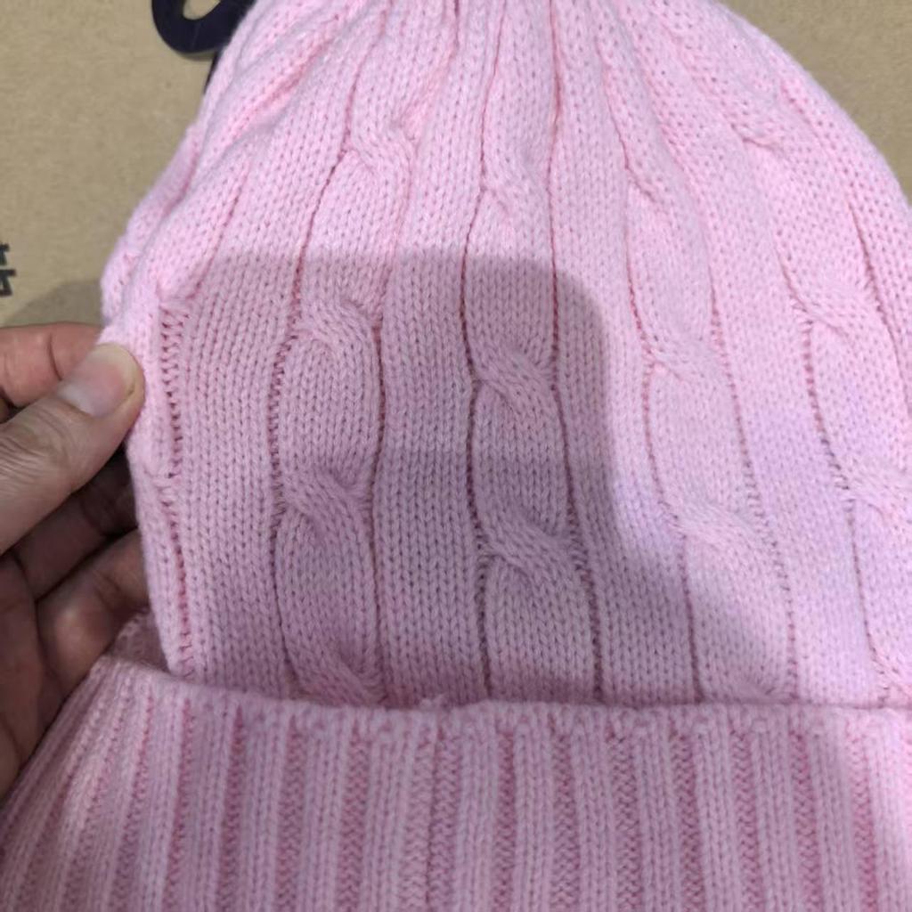 Unisex vlněná čepice s výšivkou loga RL koně - Teplá, silná, podzim/zima