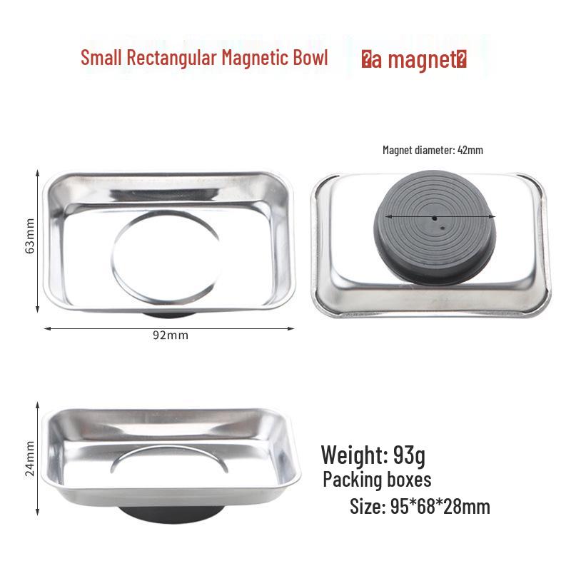 Magnetic Tool Bowl - Stainless Steel Parts Storage In 3, 4, or 6 Inch Sizes for Auto Repair
