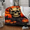 1pc Halloween Skull Blanket Lightweight Flannel Blanket Throw Blanket For Sofa, Bed, Travel, Camping, Livingroom, Office, Couch, Chair, And Bed yy2510