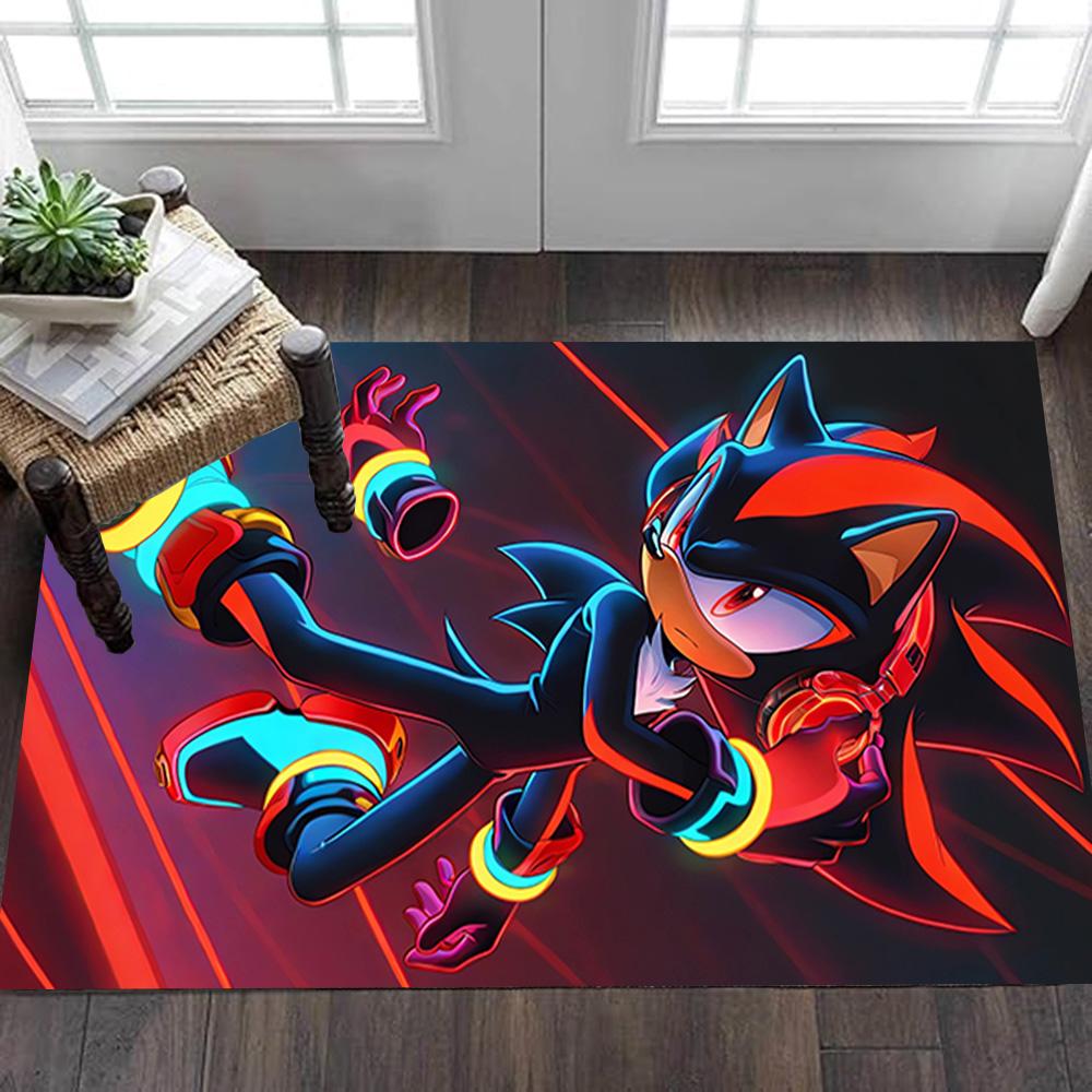 Sonic The Hedgehog Comic Book Decoration,Carpet,Living Room,Bedroom, Non-slip,Square rug
