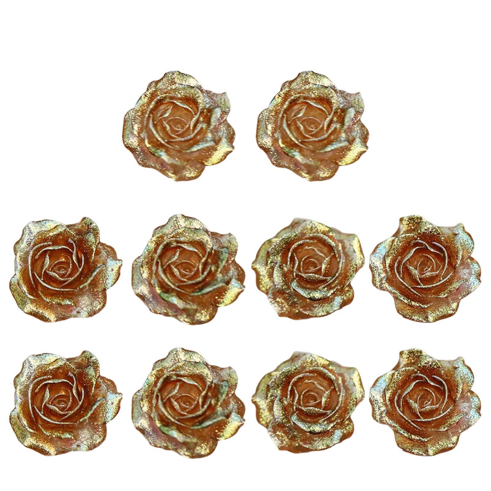 

Pack of 10 Translucent Glittering Camellia Blossoms Resin Crafting Supplies for Creative Handmade Projects and Decoration